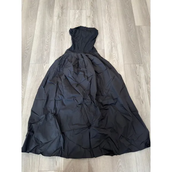 Commense Elegant Twist Off Shoulder Minimalist Old Money Black Maxi Dress NWT S - Image 5