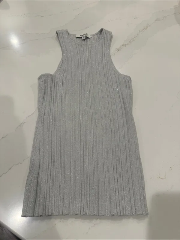 Madewell shimmery silver sweater tank size XS‎ - Image 2