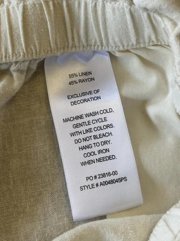 Hang Ten Linen Rayon White Drawstring Lounge Shorts - Image 5