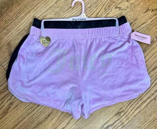 Juicy Couture | Embellished Velour Graphic Pajama Shorts 2 Pairs NWT Size XL - Image 3
