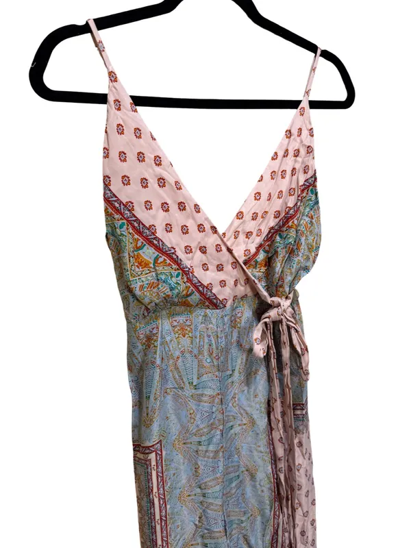 Free People Britt Printed Playsuit Jumpsuit Romper Silky Wide Leg Size 2 - Image 6