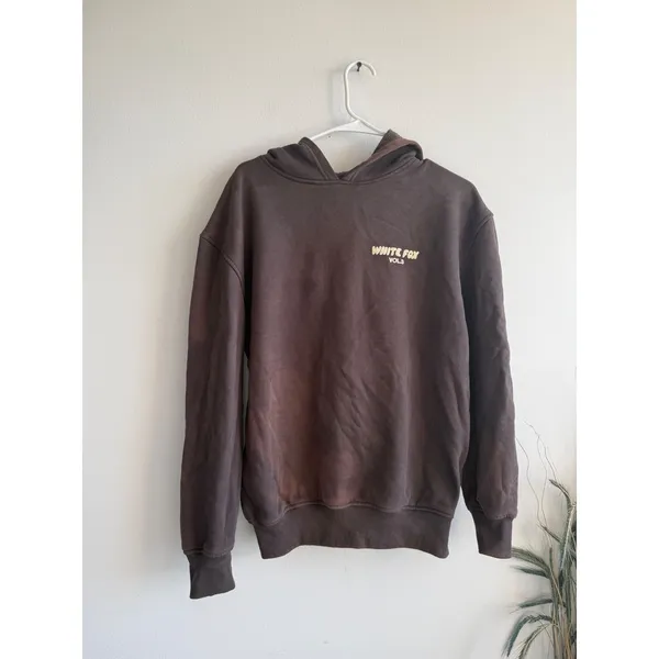 White‎ Fox Vol.3 Brown Oversized Hoodie Sweatshirt Womens 3XS/XXS Puff Print - Image 2