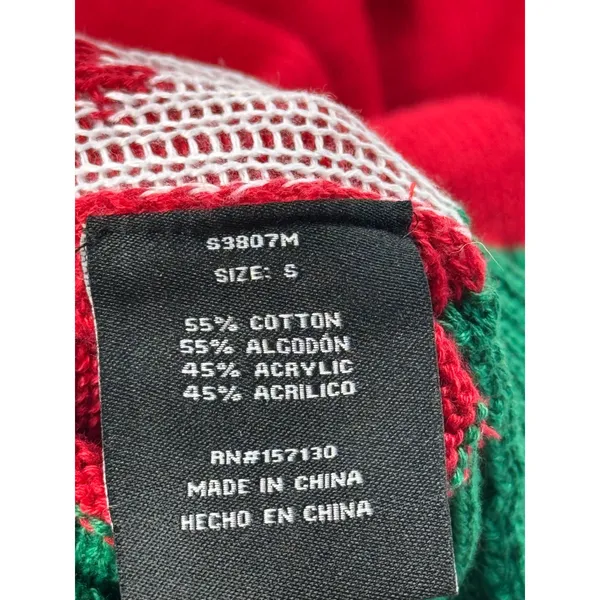 Mesh Lace Womens Size S Red Green White Snowflake Holiday Ugly Christmas Sweater - Image 7