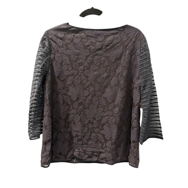 Tory Burch Lace Lined Size Medium Navy Blue Blouse Top Cotton Blend Work Floral - Image 6