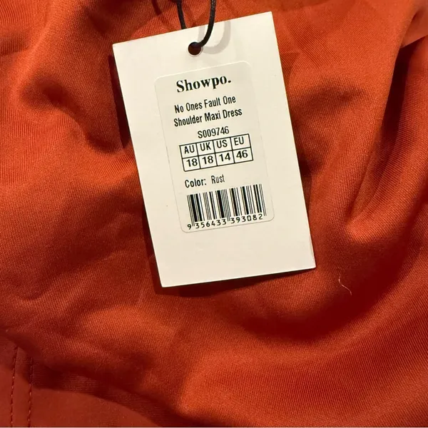 Showpo No One's Fault Rust One Shoulder Maxi Dress 14 NWT - Image 4