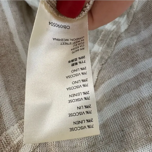 Free People Between The Lines Asymmetrical High Low Linen Dress Large Beige - Image 10