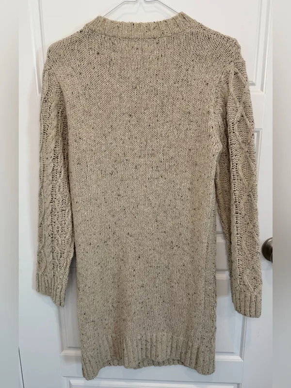 Line And Dot Revolve Beige Cable Knit Sweater Dress Size Small - Image 6