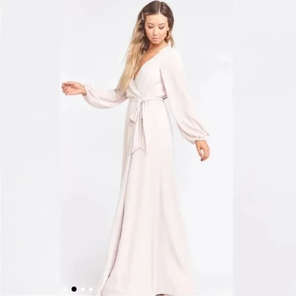 Show Me Your Mumu Lady Long Sleeve Wrap Dress Show Me The Ring Crisp Size XXS - Image 2