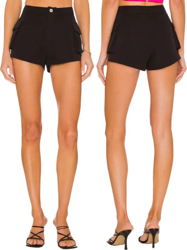 Superdown Melody Cargo Short Women's Small Black Revolve Micro Mini Going Out - Image 3