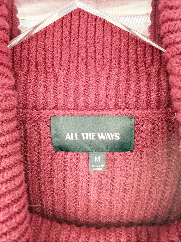 All the Ways Delta Chunky Knit Turtleneck Tunic Sweater M - Image 6