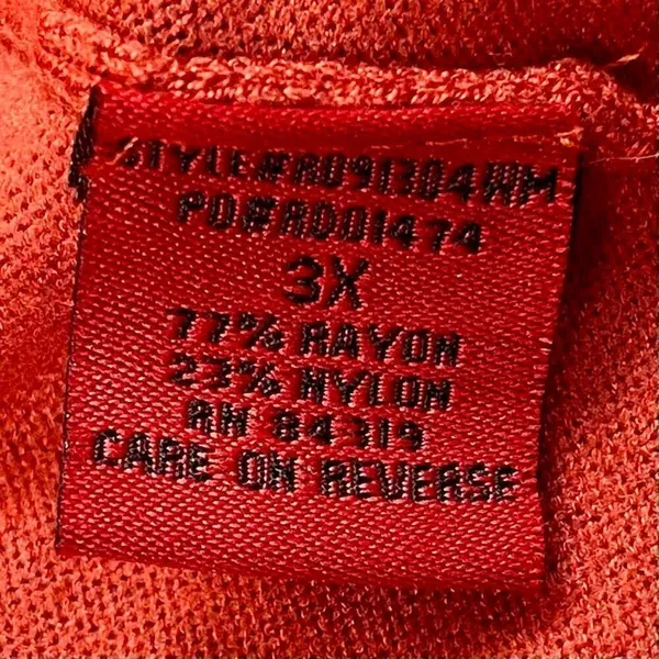 Red Woman Reddish Orange Open Front Knit Cardigan 3X - Image 7