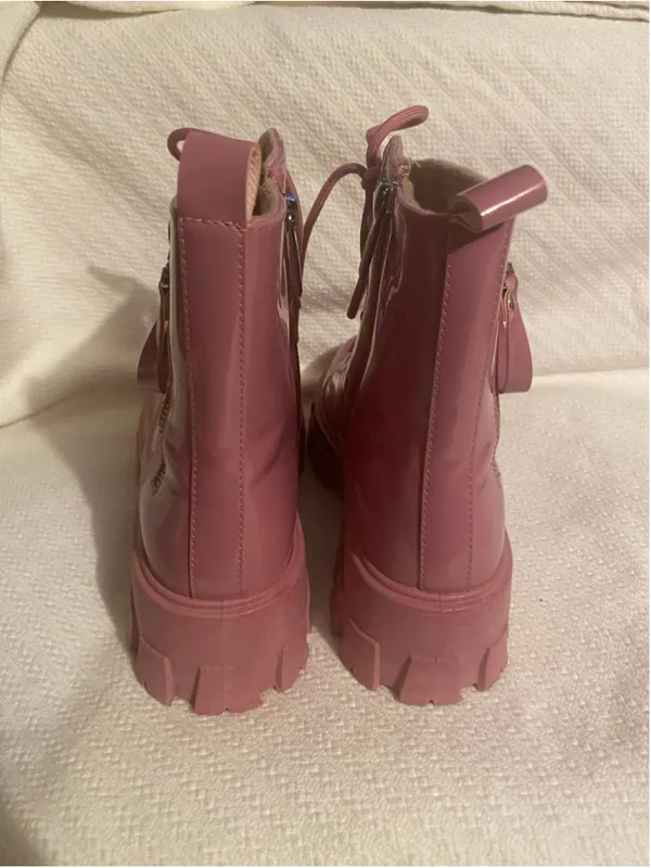 Cape Robbin Pink Patent Lug Sole Combat Boots Chunky Platform Indie Sleaze Boho‎ - Image 7