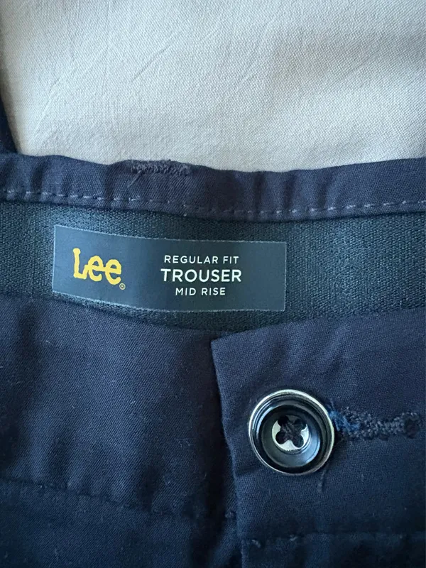 Black Lee Trousers Regular Fit Mid-Rise - Image 4