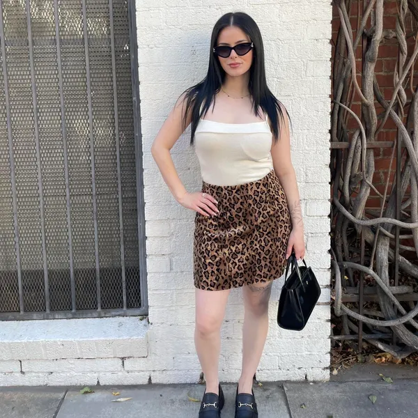 Free People Vintage retro cheetah Leopard print fuzzy mini skirt sz s / 26 - Image 3