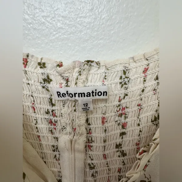 EUC Reformation Novena Top | Feminine Designer Blouse | Sustainable Style - Image 3