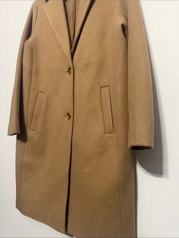 GAP Camel Single-Breasted Wool Trench Coat - Image 5