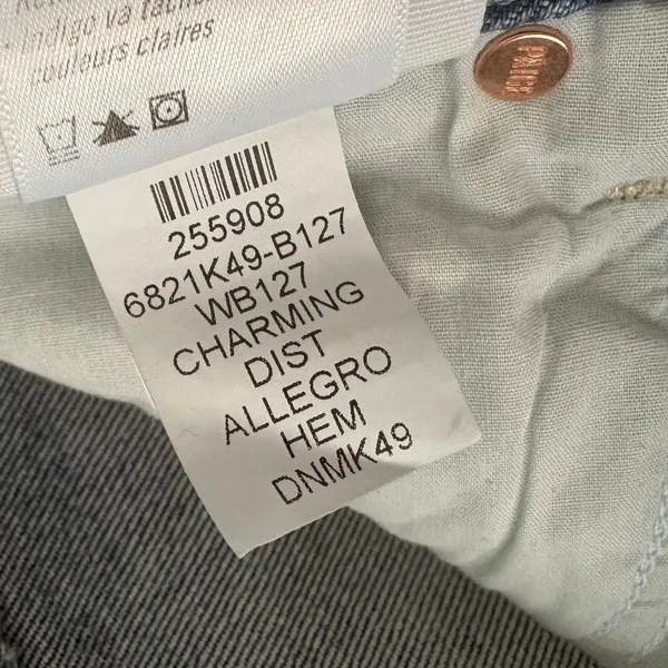 Paige Leenah Ankle Wide Leg Jeans Allegro Blue Distressed Raw Hem 25 NWOT - Image 9