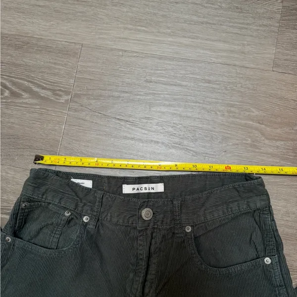 Pacsun Dark Forest Green Corduroy Carpenter Cargo Pants - Image 2