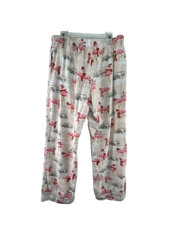 Nick and Nora Sz Small Pajama Set Womens Pink Drawstring Pockets Camper Flamingo - Image 5
