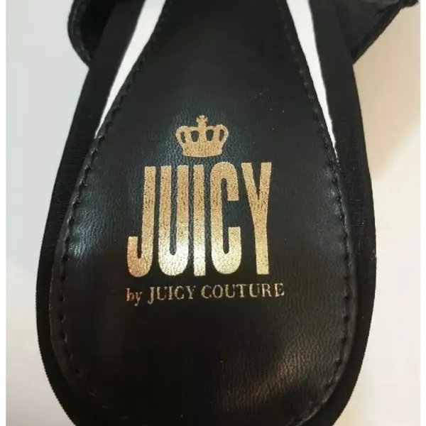 NWT Juicy Couture J-Girly Black White Logo Block Heel Mules Y2K Size 9.5 - Image 8