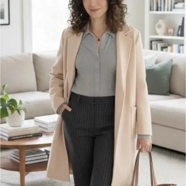 Michael Kors Gray Polo Sweater SMALL Fitted Cardigan Preppy Silk Cotton $300 - Image 5