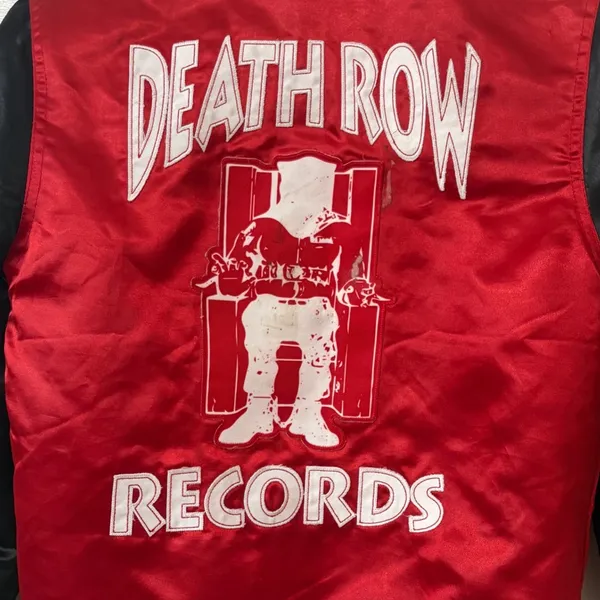 Headgear Classics Death Row Records Jacket Womens S Red Satin Varsity Hip Hop 90 - Image 4
