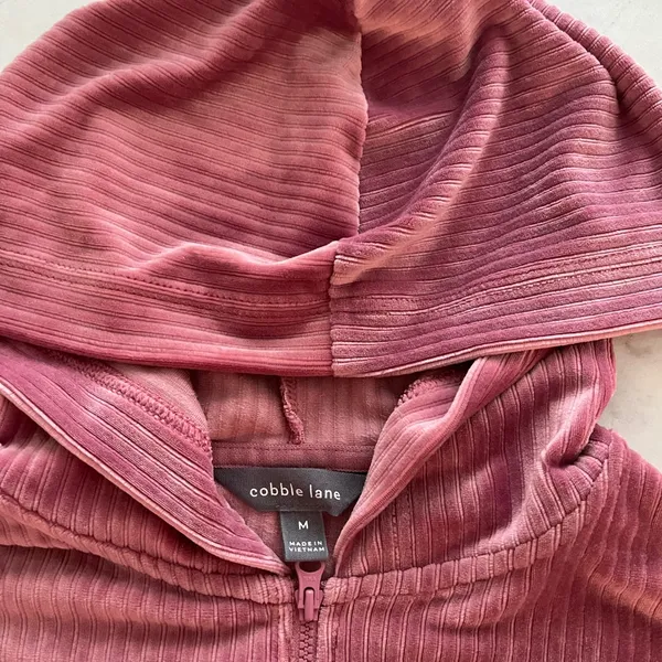 NWOT Chic Pink Velvet‎ Hoodie - Image 4