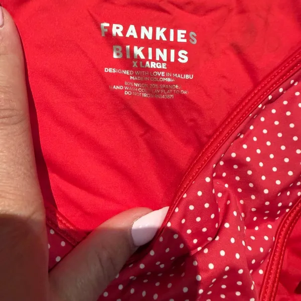 NWT Frankie’s Bikinis Catalina Dove Bottom Bikini Bottoms Polka Dot Red- Size XL - Image 6