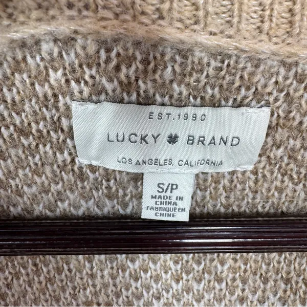 Lucky Brand Dessert Camo V Neck Long Cardigan Sweater Tan Cream‎ Small - Image 9
