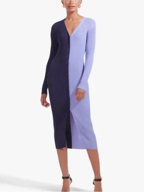 Staud Colorblock Midi Dress - Image 5