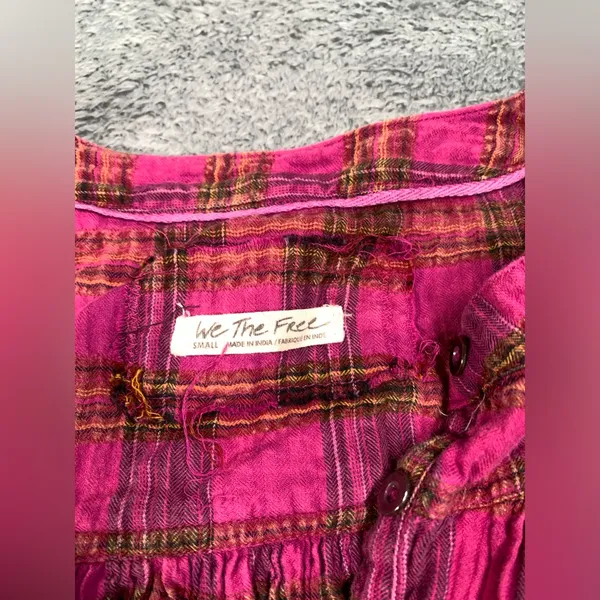 Free people we the free jessi Plaid Top small - Image 7