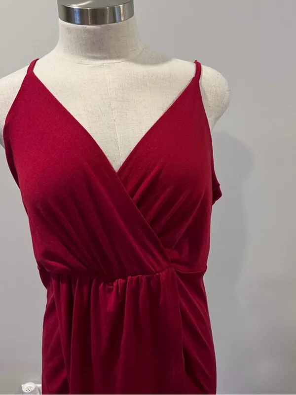 Red Spaghetti-Strap Wrap Dress - Women - Image 4