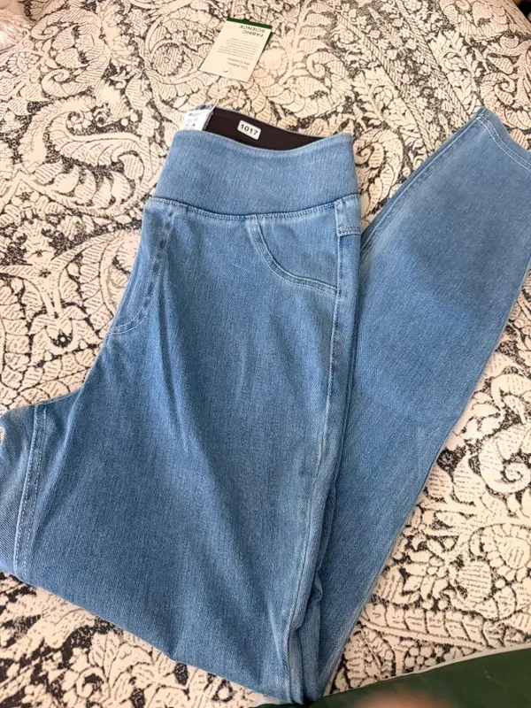 Halara Womens Full-Length size Small Jeggings Small Blue Stretch Denim Blend - Image 7