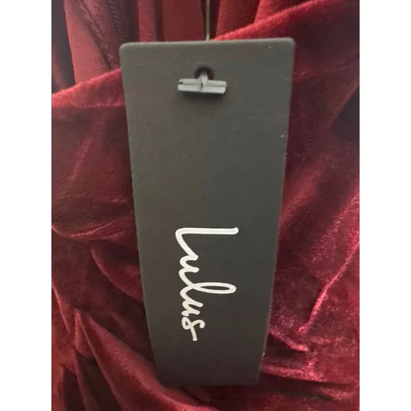 Lulus Alluring Image Burgundy Ruched Velvet Mock Neck Maxi Dress Size XL‎ NWT - Image 6