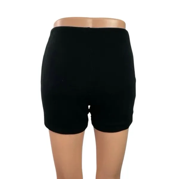 Princess Polly Keanu Black Ribbed Skinny Yoga Athletic Activewear Biker Shorts 4 - Image 3