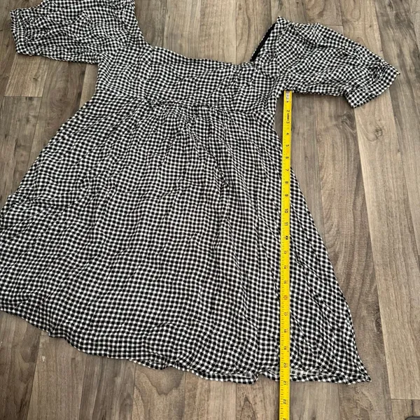 PacSun Kendall & Kylie Gingham Puff Sleeve Babydoll Mini Dress Size Small - Image 4