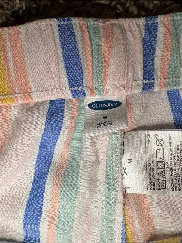 Old Navy Pastel Striped Pajama Pants Size M - Image 3