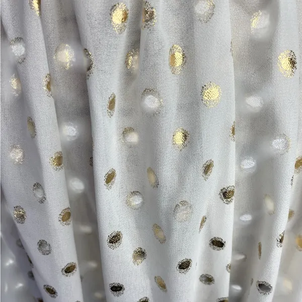 Lulus White Gold Polka Dot Cover Up Maxi Skirt Size S NWT - Image 6