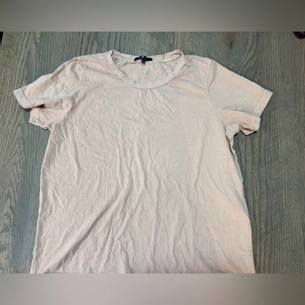 7 For All Mankind Light Pink Short Sleeve Tee - Image 2
