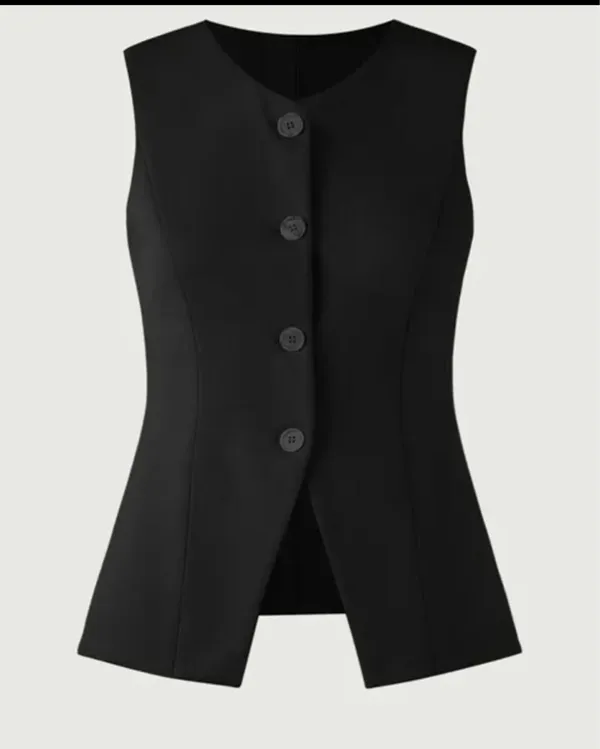 Button up Vest Black - Image 2