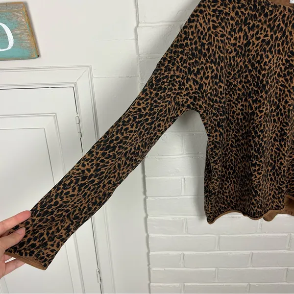 Garnet Hill Silk Cotton Animal Print Lightweight Knit Sweater Size S - Image 7