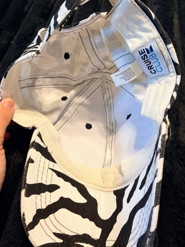 Zebra Print Cotton Baseball Cap - Image 3