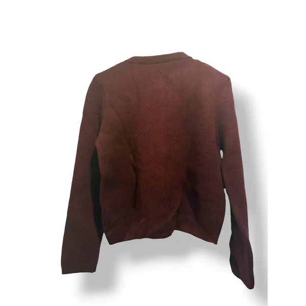 Zara Burgundy Maroon Gold Button Cardigan Sweater Size L NWT Quiet Luxury - Image 2