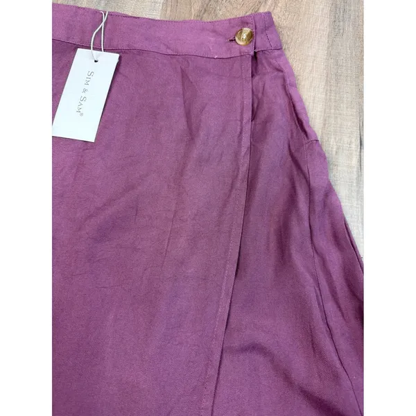 NWT Sim & Sam Wissfull Mauve Pleated Front Mini Wrap Skirt Urban Sample Size M - Image 7