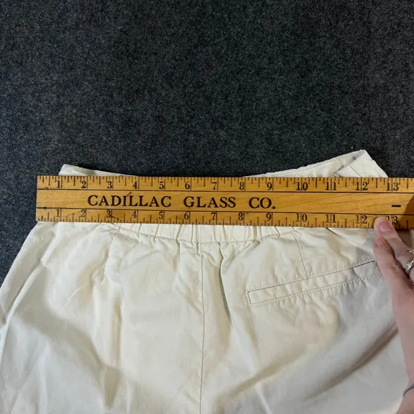 Uniqlo‎ Linen Blend Skort Cream Off White Wrap Front Mini Shorts Womens Small - Image 7
