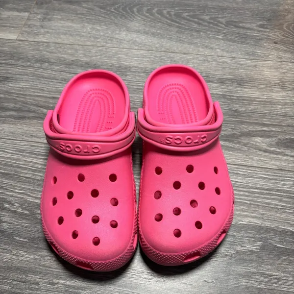 Crocs Classic Clogs Pink‎ Slip On Casual Comfort ShoesSize J5/W7/M5 - Image 2