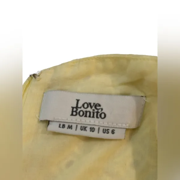 Love Bonito V-Neck Eyelet Midi Dress in Pale Yellow - Image 7