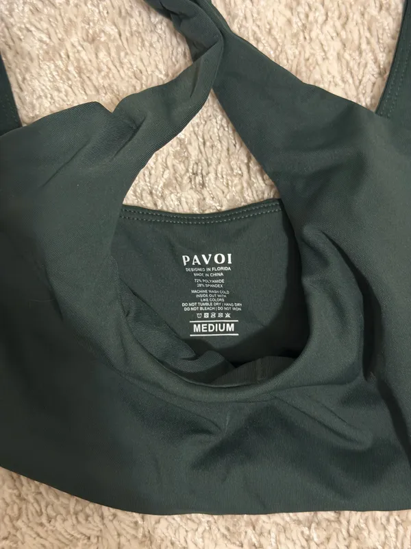dark green pavoi workout top Size M - Image 2