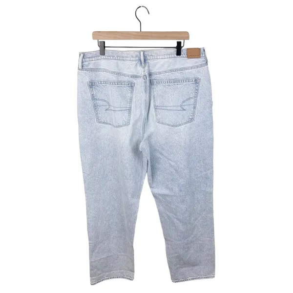 NEW American Eagle 90s Straight Jean Light Wash Denim Stretch Women's Size 18 - Image 3