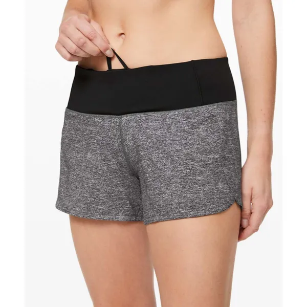 LULULEMON Run Times Short II 4" Heather Lux Black Grey Shorts Womens 4 - Image 9